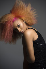 Orange Hair African American Woman