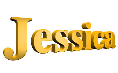 3D Jessica text on white background