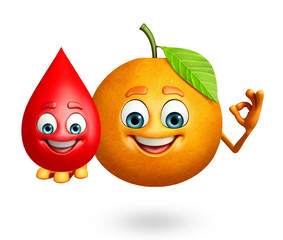 Cartoon character of orange