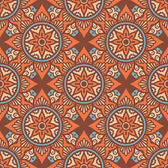Ethnic floral seamless pattern