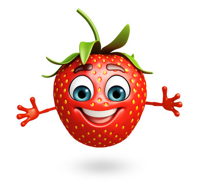 Cartoon character of strawberry