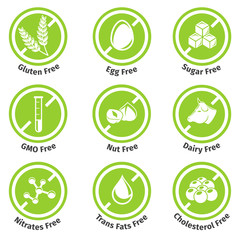 Allergen free products stickers