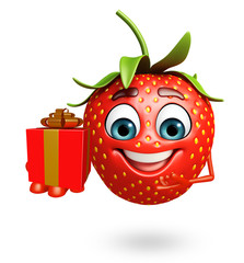 Cartoon character of strawberry