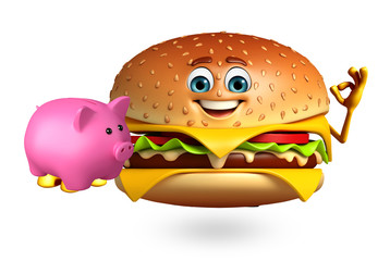 Cartoon character of  burger