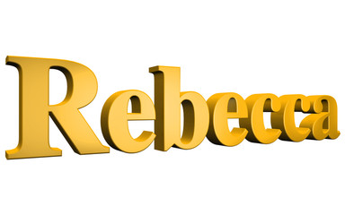 3D Rebecca text on white background