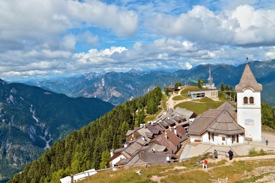 Monte Santo di Lussari (Luschariberg), Blick vom Berggipfel - Italien, August 2015