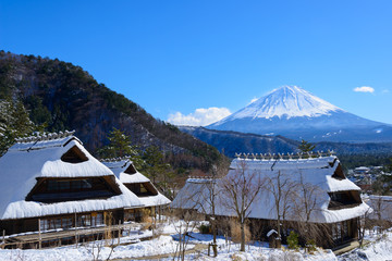 Mt.Fuji and Old houses