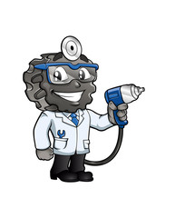 doctor tire cartoon.Vector Design EPS 