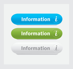 Vector Web interface buttons. Information.