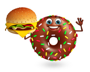 Cartoon character of donuts