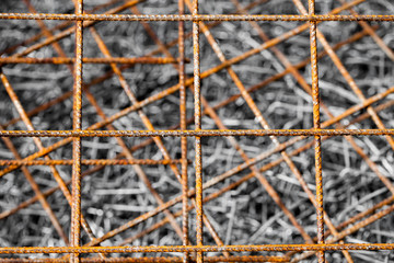 abstract background of rusty steel mesh on wire background