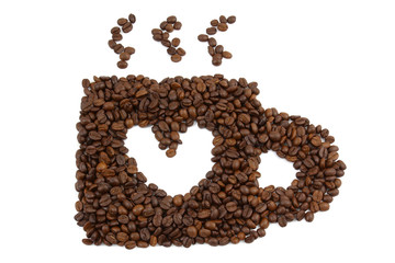 cup for coffee lover on white background and shadow