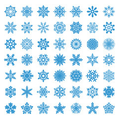 set of vector snowflakes