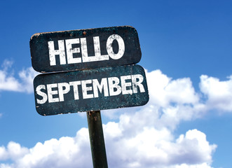 Hello September sign with sky background © gustavofrazao