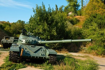 The exhibits of weapons and equipment. Soviet main battle tank T-72. 