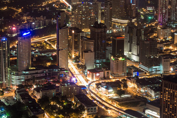 Fototapeta na wymiar district of the city at night, Kuala Lumpur