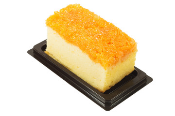 Foi Thong Cake isolated on white background,with clipping path