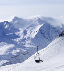Chair lift at ski resort