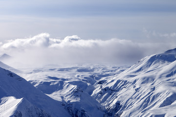 Fototapeta premium Snow plateau in fog