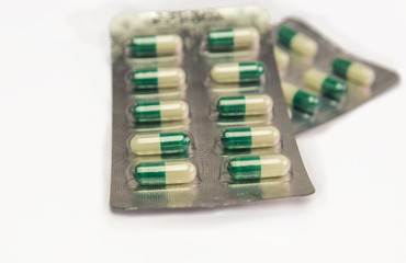 capsules green line, case container