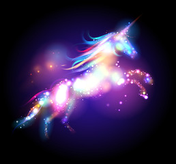 Logo de licorne magique étoile.