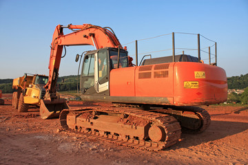 Digger on a construction site