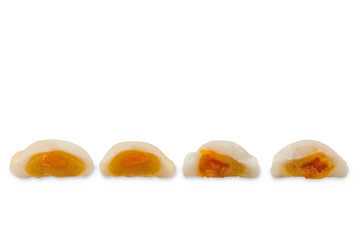 mochi on white background with clipping path
