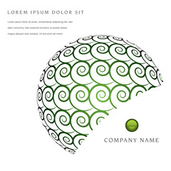 Unique clean swirl page layout for web or print