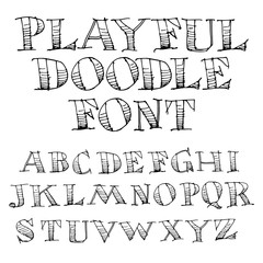Hand Drawn Sketch Alphabet  for Print or Web
