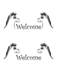 set of banner welcom
