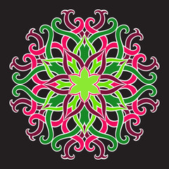 Beautiful  vector  mandala Flower. Ornamental round floral object.