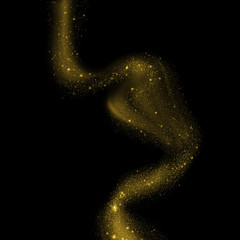 Glittering gold smoke tail.