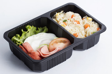 Fried Rice with Egg Ham and Sausage