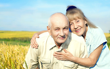 Happy elderly couple outdoor