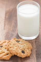 Cookie with milk.