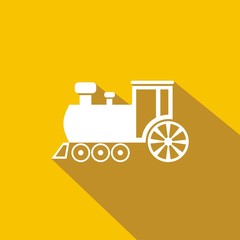 Icono tren de juguete amarillo sombra