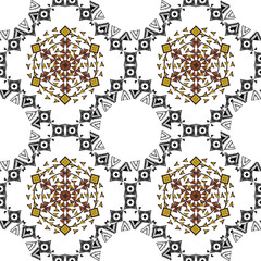 Pattern with ethnic simmetric ornaments