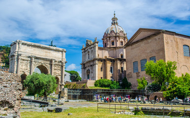 every year thousands of tourist stroll through ruins of forum romanum in italian capital rome,...
