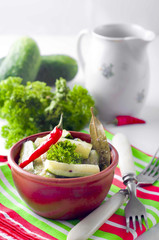 pickling cucumbers and pepper  
