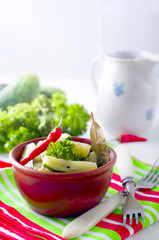 pickling cucumbers and pepper  