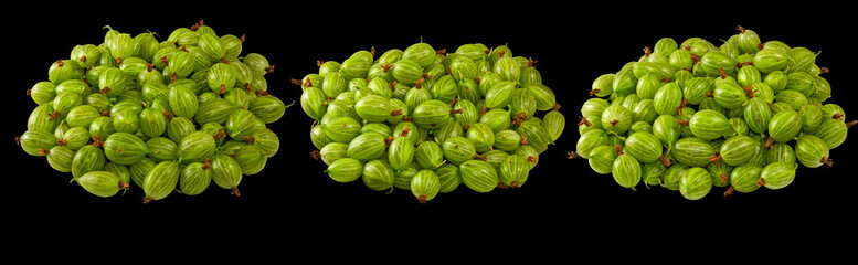  delicious gooseberries on a black background