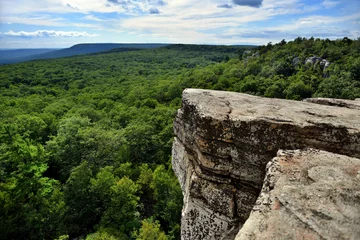 Wall murals Naturpark Massive rocks and view to the valley at Minnewaska State Park Reserve Upstate NY during summer time