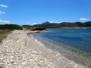 Fototapeta na wymiar White beach on Antiparos, Cyclades, Greece