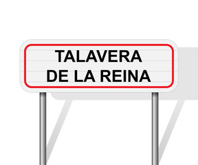 Welcome to Talavera de la Reina Spain road sign vector