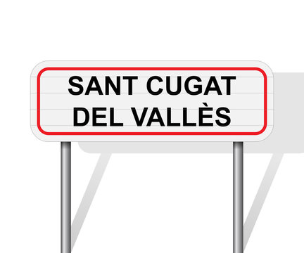 Welcome to Sant Cugat del Valles Spain road sign vector