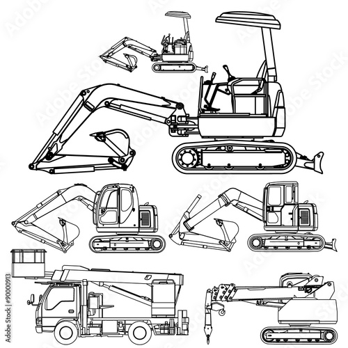 "Excavator set" Stock image and royalty-free vector files on Fotolia