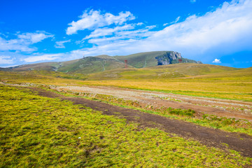 Bucegi, part of Carpathian mountains, Early summer landscape.Dramatical interpretation