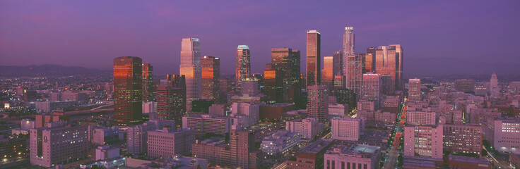Fototapeta premium Los Angeles, Skyline, Sunset, California