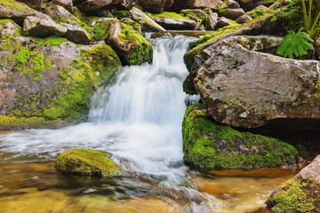 Naklejka na ściany i meble Small scrnic waterfall in Retezat mountains