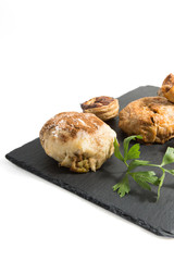 Typical Moroccan and Arabic food isolated on white background